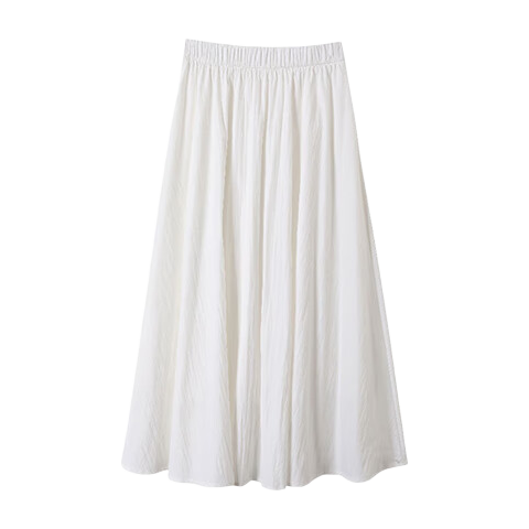 Jeanswest Women's Summer New A-Line Loose Wide-Leg Pants, Heightening And Slimming, Casual Skort, White, Size M