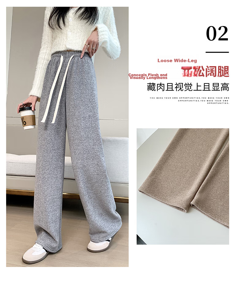 Jeanswest Women's Casual Pants Simple Korean Style Flared Trousers Spring Summer Slim High Waist Draped Black L 10