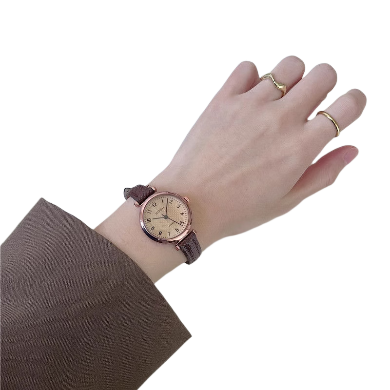 LOUIE JUELEN 2025 New Women's Watch, Retro Niche Style, Suitable for Middle And High School Students, Female Civil Servant Exam-Specific Silent Quartz Watch