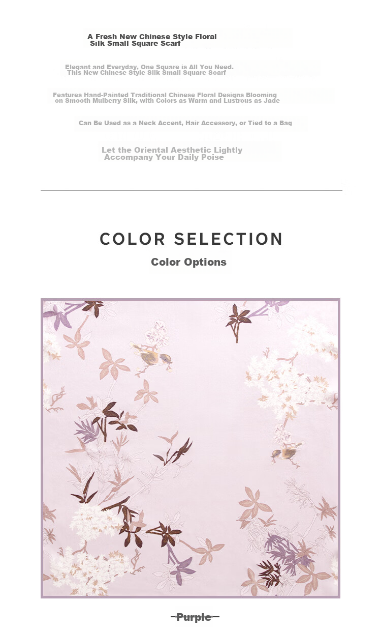 5161 Premium 100% Mulberry Silk Scarf Small Square Neck Scarf 2025 New Printed Hair Tie Gift 3