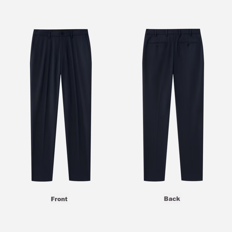 Goldlion Autumn Winter Floral Yarn Fashion Slim Fit Business Formal Trousers for Men 95 Dark Navy 34 11