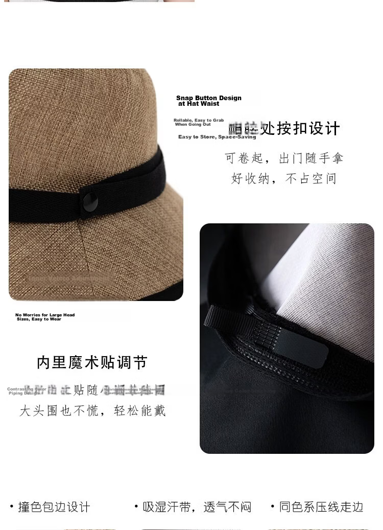 Lagur Japanese Linen Feel UPF100+ Sun Protection Breathable Summer Sun Hat Fisherman Hat New Coffee Color 7