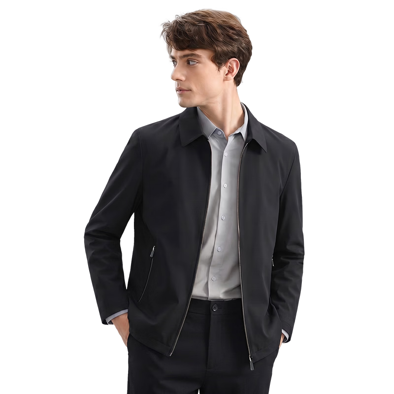 Shanshan [Three-Proof] Executive Jacket Men's Seamless Lapel Coat Business Commuter Wrinkle-Resistant Civil Servant Top Black