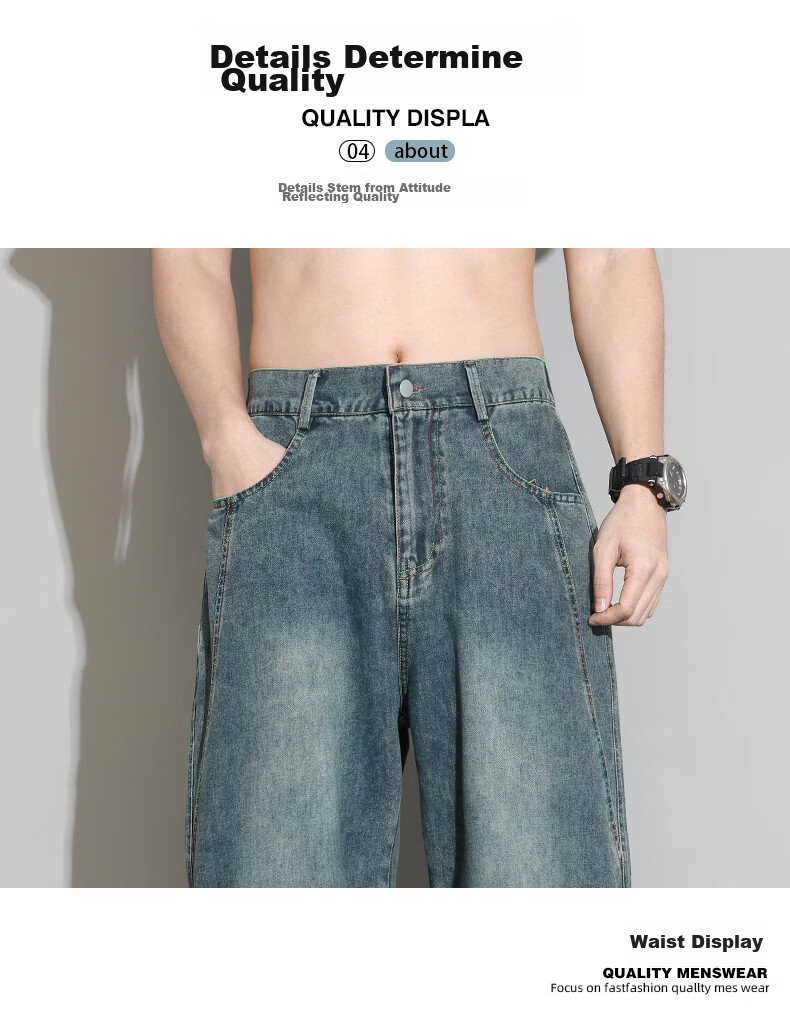 SWAMP AREA Lyocell Tencel Denim Jeans Men Summer Straight Loose Ice Silk Wide Leg Casual Pants K652 Black L 12