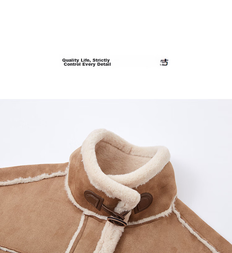 Demana Vintage Yadan Style Winter Modern Suede Velvet Lapel Faux Shearling Spliced Short Warm Women's Jacket 12