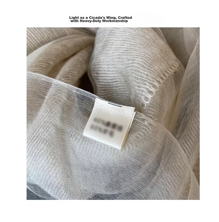 Lagur Lightweight Thin Double-Layer Silk Blend Beige Scarf Shawl for Women Spring Autumn Fashion Shawl Blue 3