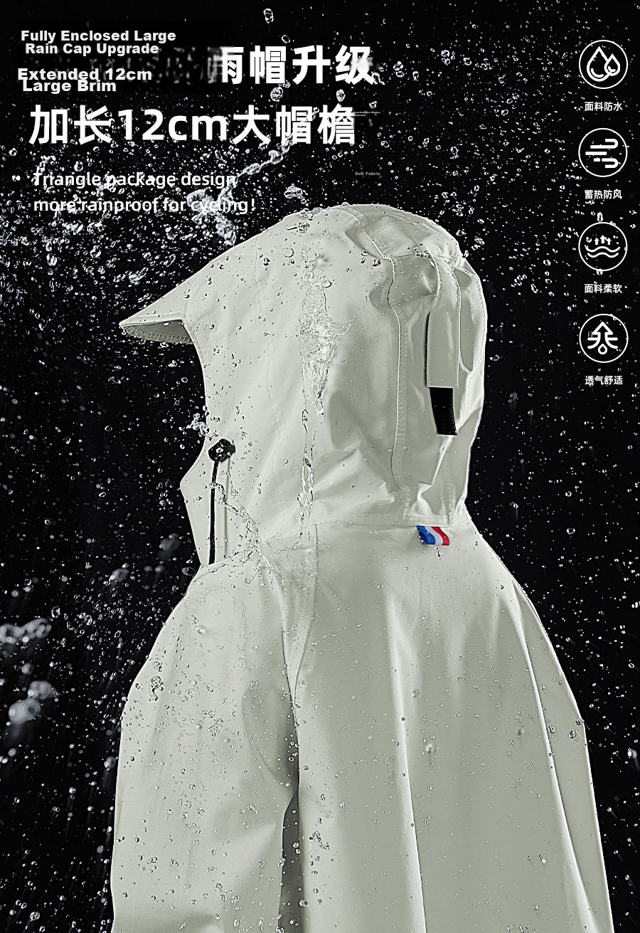 Zhengyu Women's Electric Bike Raincoat Adult Long Full-Body Anti-Storm Outdoor Hiking Rain Poncho New Model 11