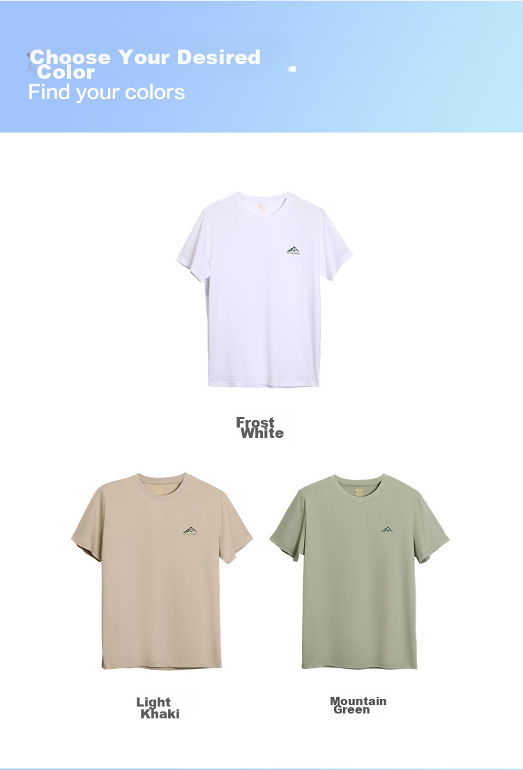 Hongdou 10A Antibacterial Mite-Resistant Sweat-Absorbing Sun-Protective Men's Short Sleeve Breathable Crew Neck Embroidered T-Shirt 13