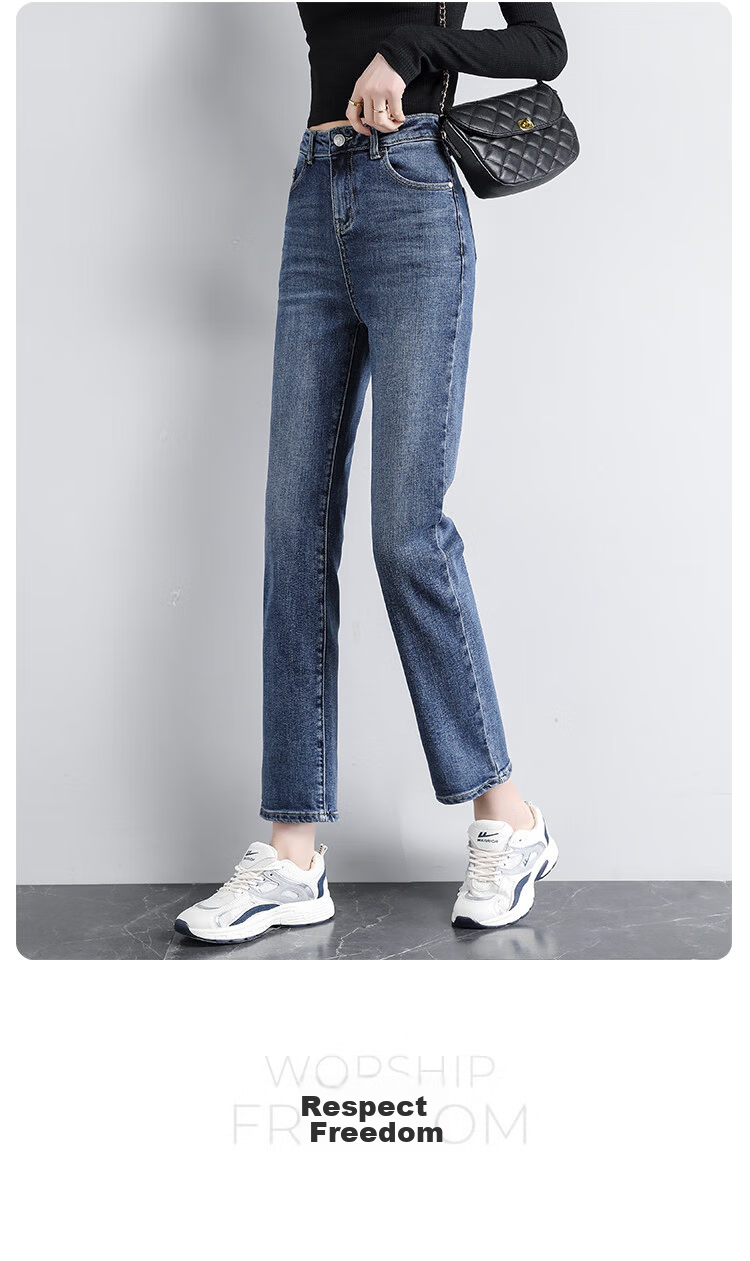 Jeanswest Vintage Low-Waist Slim Fit Stretch Flared Jeans for Women, Dark Blue XL 10