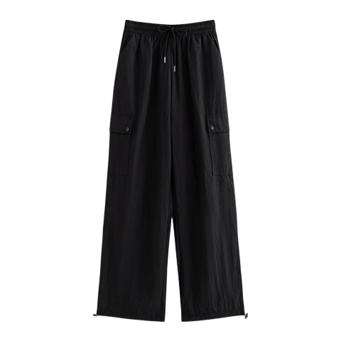 FitonTon Women's American Workwear Pants 2025 Autumn Winter New Sports Casual Wide-Leg Convertible Hiking Pants L
