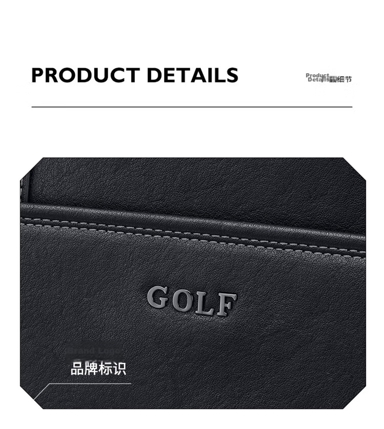 GOLF Business Briefcase Men's Soft Leather 14/16 Inch Laptop Bag Shoulder Crossbody Office Document Bag 19