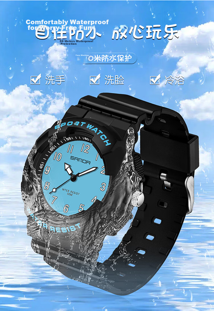 LOUIE JUELEN Student Exam Watch Unisex Waterproof Luminous Silent Quartz Sports Watch for High School, Civil Service, and Graduate Exams 8