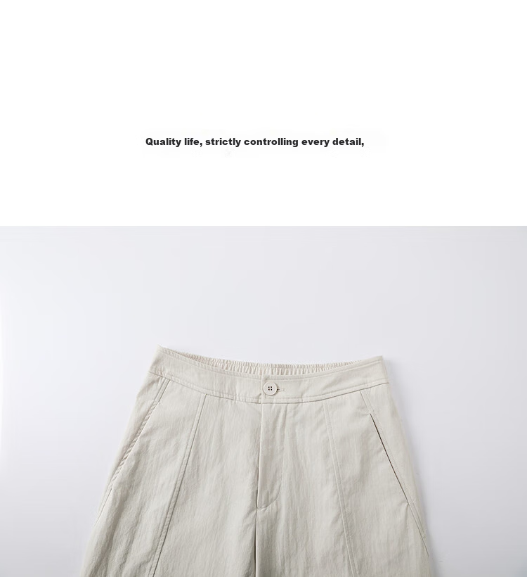 Demana [Curved Blade Project] Summer Nine-Point Pants Simple Style Split Line Loose Slim Petite Casual Pants for Women Premium 15