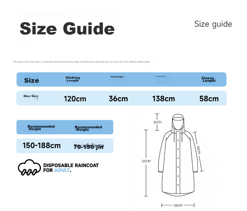 Spapani Electric Vehicle Raincoat Reusable Long Thickened Anti-Storm Raincoat for Hiking Adult Concert Mountaineering Travel Portable 16