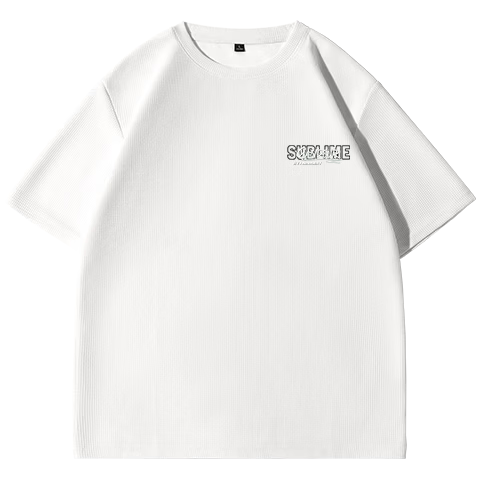 Baleno Men's Short Sleeve T-Shirt Summer Loose Breathable Versatile Simple Heavyweight Fashion American Style Waffle Knit Apparel
