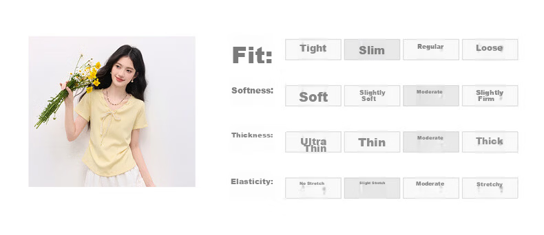 Sllsky Yellow Bow Tie V-Neck Short Sleeve T-Shirt Summer Women's Stylish Waist-Cinching Top 8