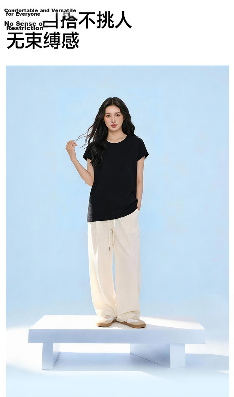 Borui Pure Cotton Short Sleeve Women's 2026 New Casual Loose Thin Base T-Shirt Top 9
