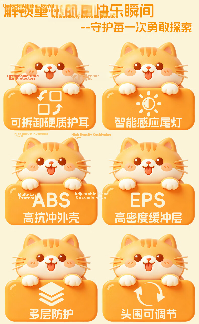 Yundianwei Kids Helmet 3C Certified New National Standard Electric Vehicle Cartoon Cute Tail Light Motorcycle Electric Bike Cute Baby Safety Helmet Boys Girls Half Helmet Four Seasons Garfield Pink Ca 4