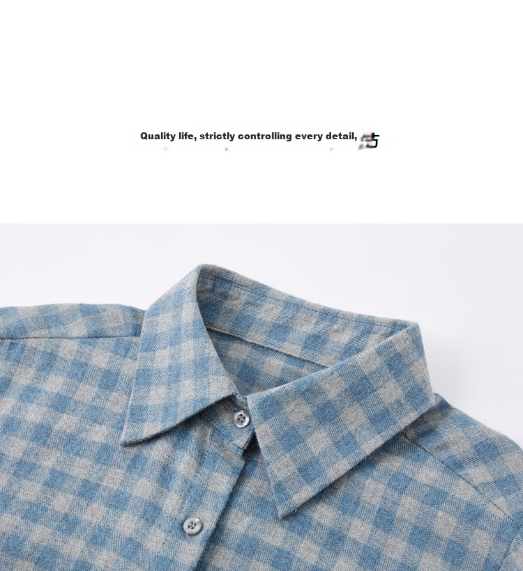 Demana Pure Cotton Brushed Vintage Plaid Lapel Thick Loose Slim Fit Petite Shirt for Women Spring 11