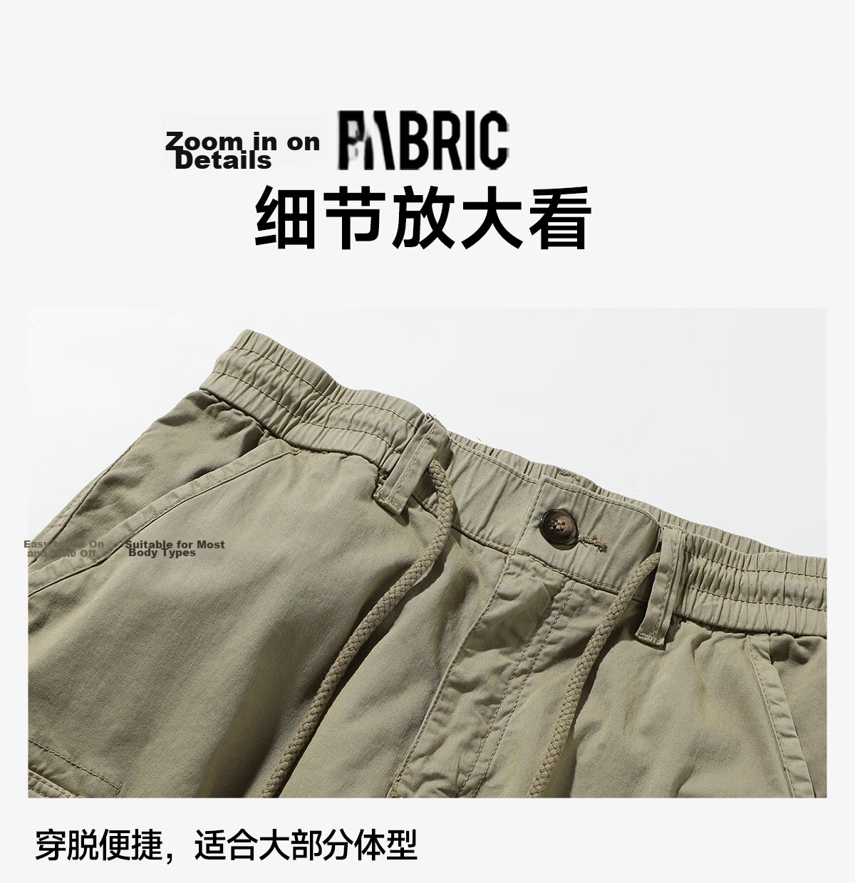 JEEP Men's Shorts Spring Summer 2026 New Straight Loose Breathable Casual Five-Point Thin Pants 10