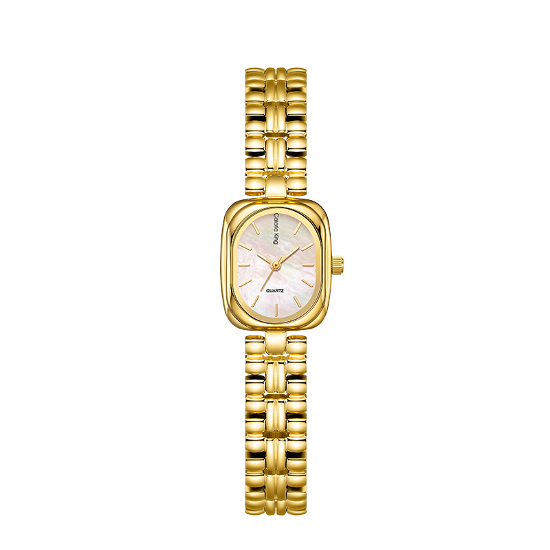Caloric King Minimalist Small Gold Luxury Women's Watch Elegant Ladies Wristwatch Small Dial Birthday Gift for Girlfriend
