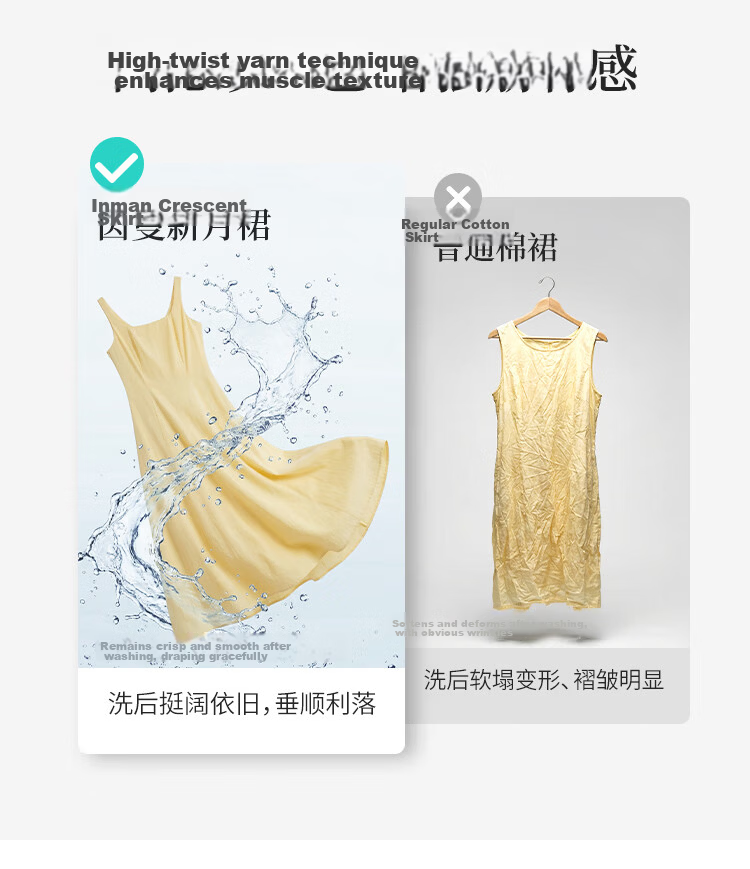 INMAN French Square Neck Slim Fit Camisole Dress 2026 Summer Goose Yellow - Petite Version S 15
