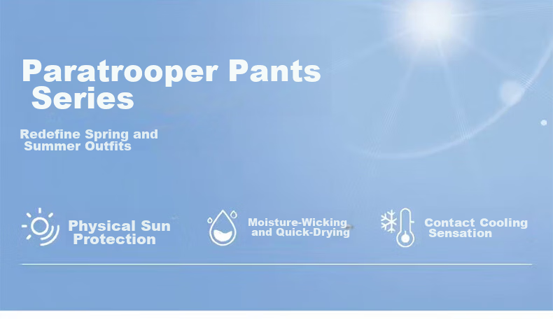 Langsha Women's American Style Parachute Work Pants Summer Thin Quick-Dry Sports Straight-Leg Sun-Protective Hiking Casual Wide-Leg Pants 1