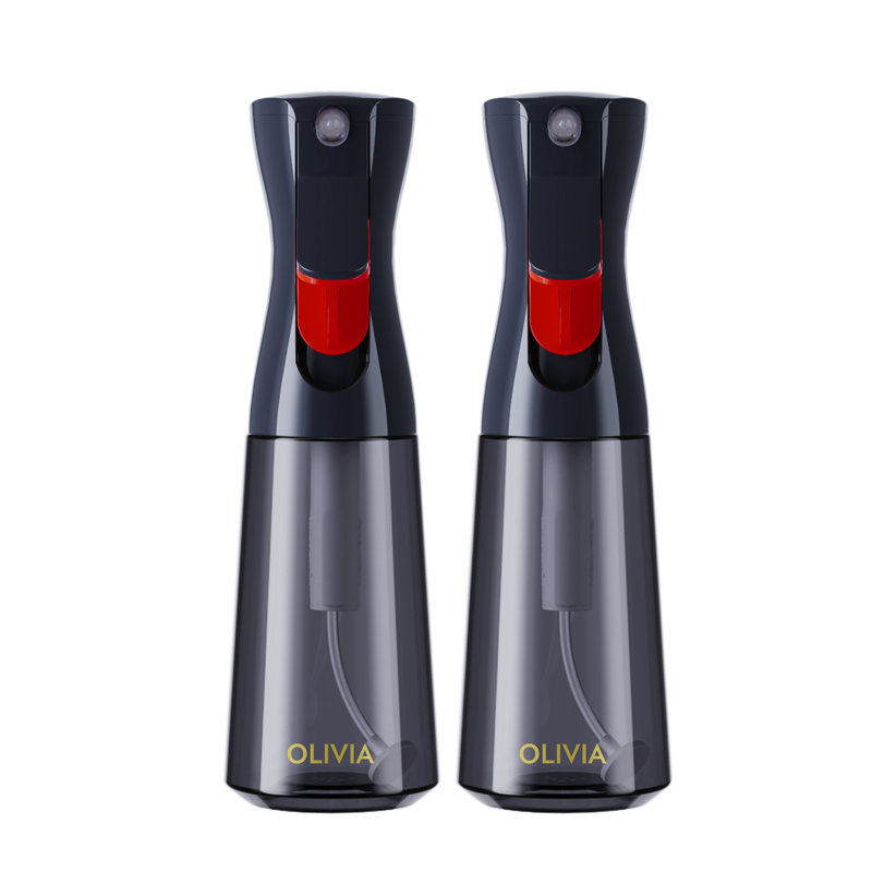 FLAIROSOL New Oil Spray Bottle, Dutch Patent Atomizing Oil Sprayer, Air Fryer Kitchen Black Oil Control Bottle, 200ML*2