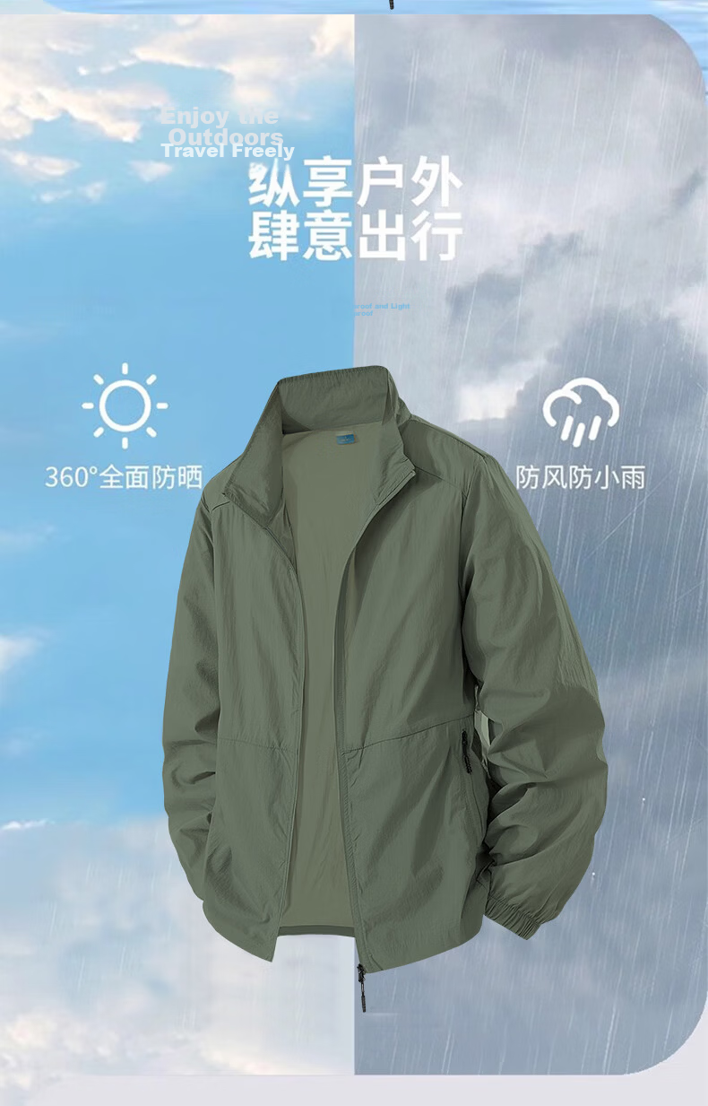 Jeanswest Men's Outdoor Sports Sun Protection Jacket Summer Long Sleeve UV Protection Lightweight Skin Jacket Father's Day Gift 4