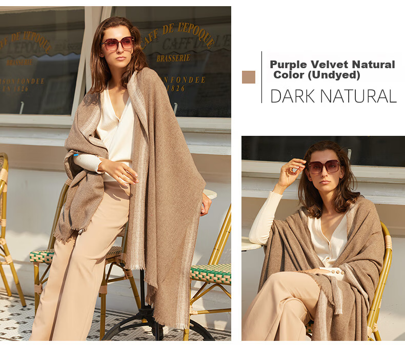BOHOBOCO 100% Wool Shawl Scarf Summer Air-Conditioned Room Soft Lambswool Warm Versatile Skin-Friendly Nap Blanket Camel Color 13