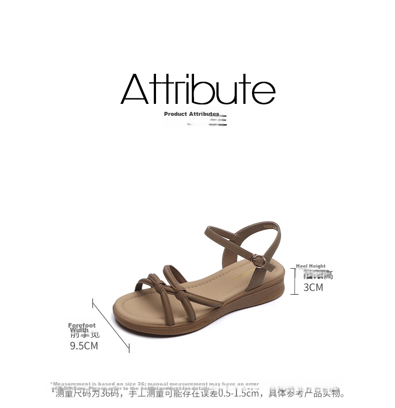 MULINSEN Women's New Commuter Elegant Roman Sandals Breathable Lightweight Summer Sandals Beige Size 39 5