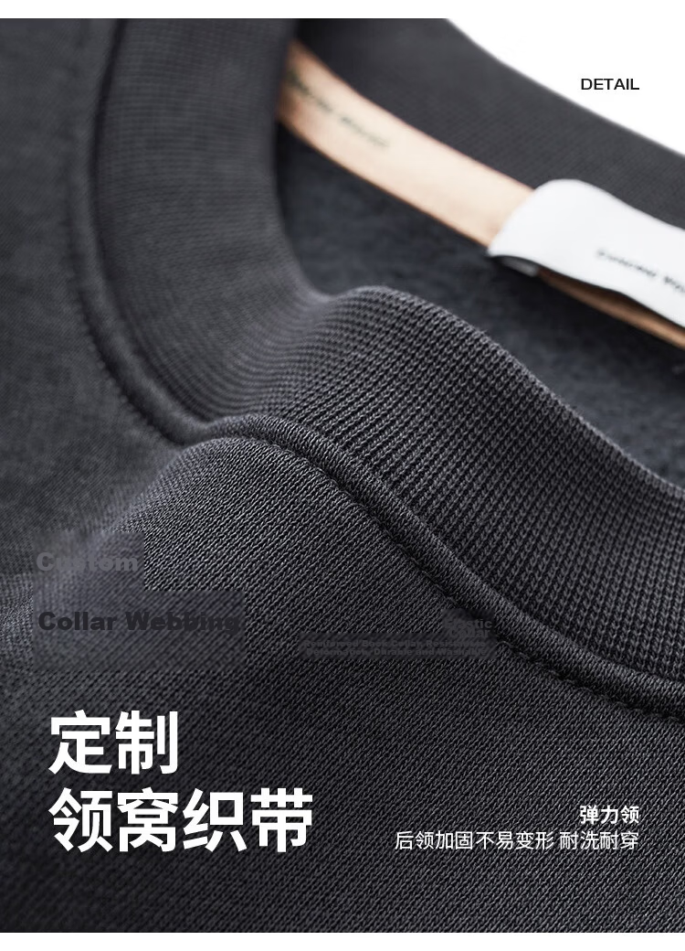 DANCING WOLVES Fleece-Lined Heat-Retaining & Antibacterial National Trend Print Versatile Crew Neck Sweatshirt for Men 015 Dark Gray XL 7