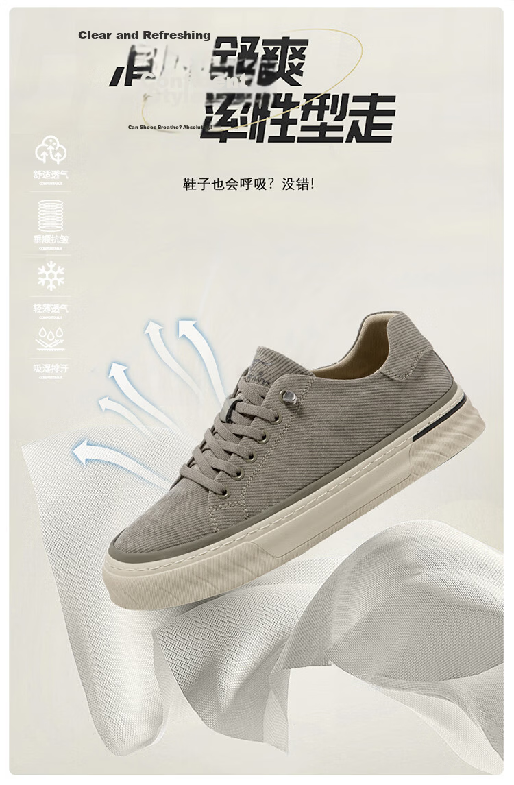 Septwolves Men's Summer 2026 New Canvas Shoes Breathable Lightweight Low-top Sneakers Trendy Casual Shoes 480375 7