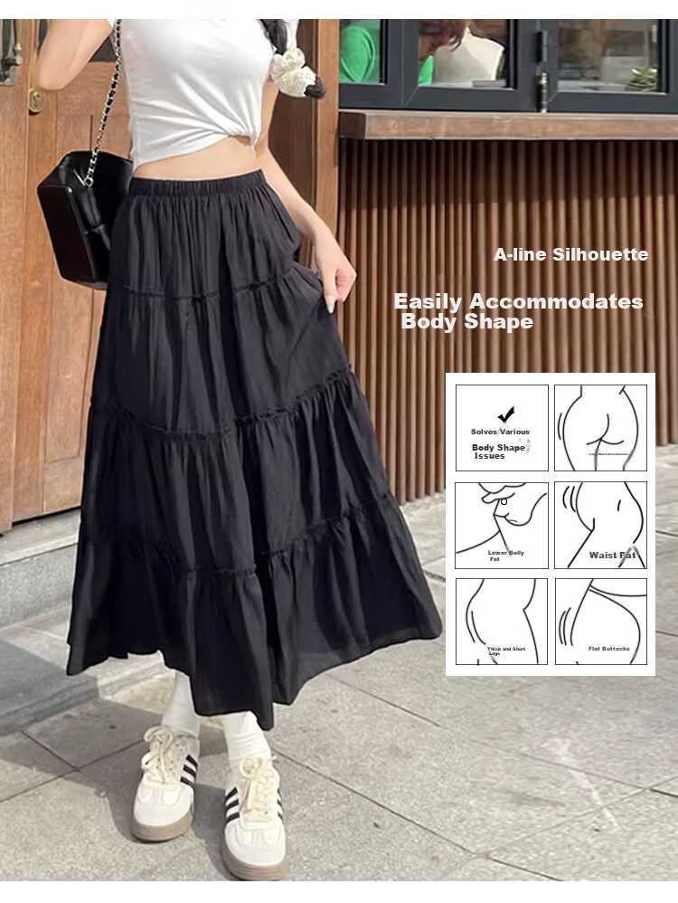Free Style Cake Half-Length Skirt Women 2026 Spring Summer New High Waist A-Line Mid-Length Ballet Fairy Puff Skirt 5