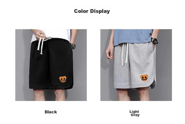 Cotton Casual Men's Summer Shorts Loose Fit Plus Size Five-Point Pants Gray 67; M 10