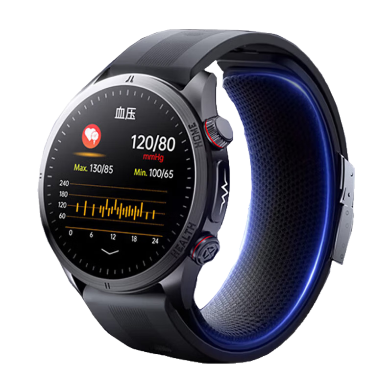 RZI High-Precision Air Pump Blood Pressure, Blood Glucose, Uric Acid Monitoring Smartwatch with Heart Rate and ECG Monitoring - Father's Day Gift