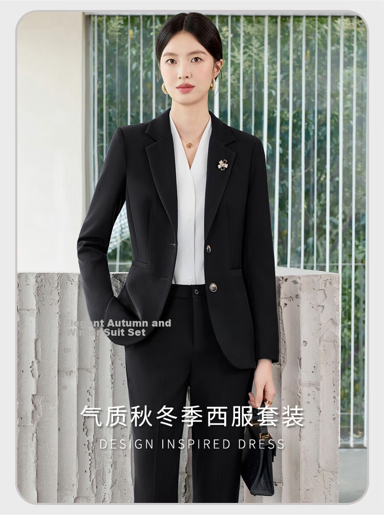 Chaoxu Wrinkle-Free Two-Button Blazer Suit Women's Professional Commuter OL Interview Formal College Workwear Jacket 1