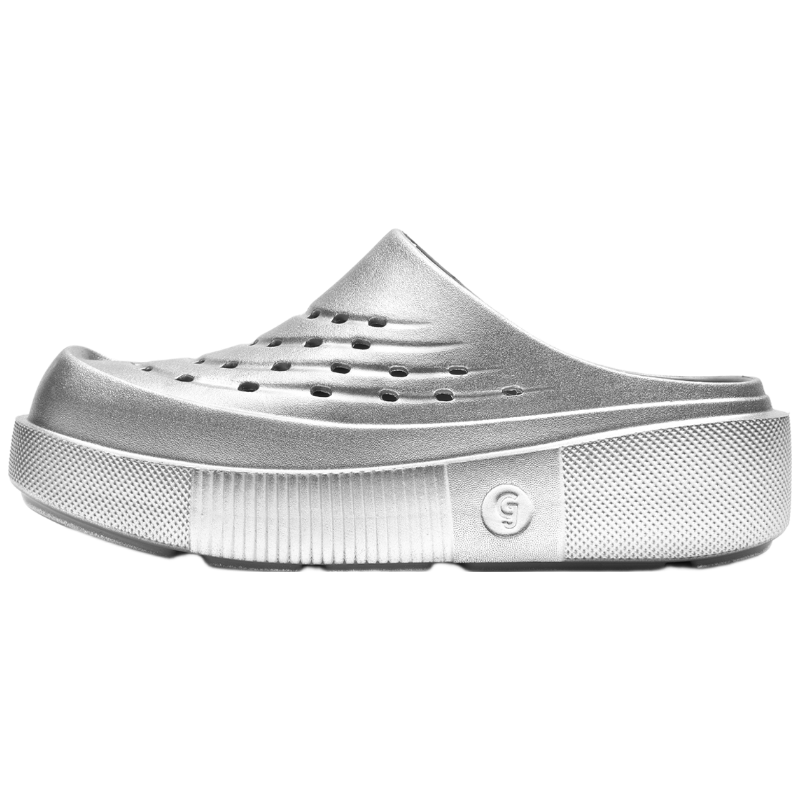 Gongji Gongji Aorui Peng | Tian Jiarui Same Style Summer Outdoor EVA Hole Shoes Women Men Silver 34-35