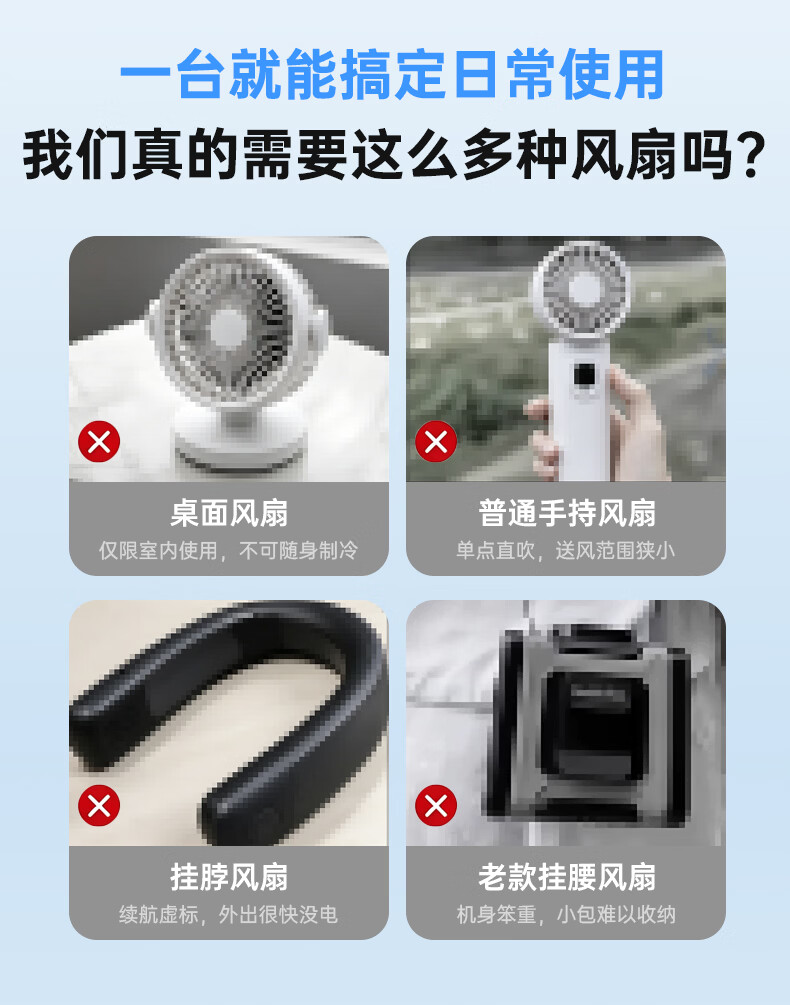 AIMIKU Outdoor Ice Cooling 2026 New Waist Hanging Fan Large Capacity Construction Site Powerful Clip-On Waist Fan Long Battery Life Portable Rechargeable Small Fan 24