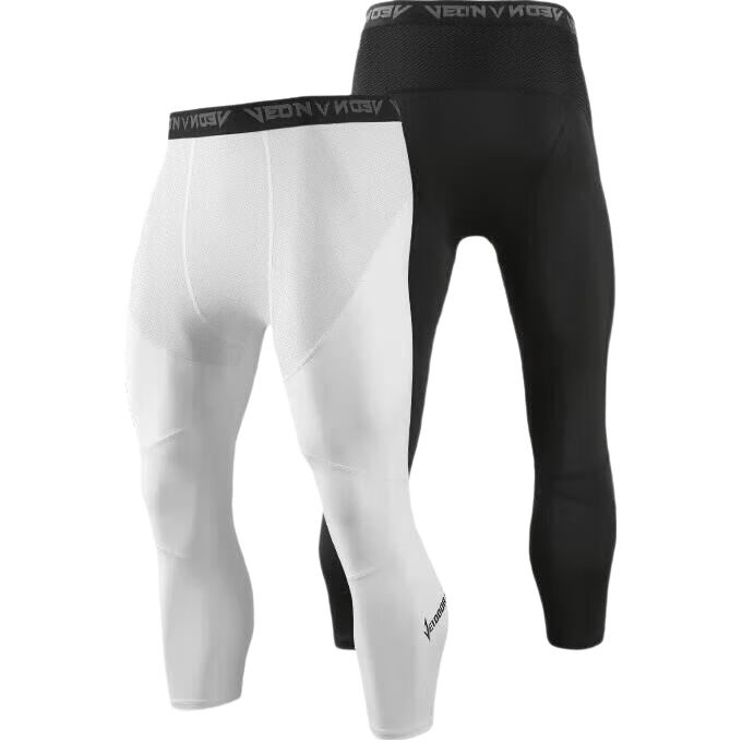 VEIDOORN Basketball Compression Breathable High-Elasticity Leggings, Energy Storage Series, Black Capri Pants M