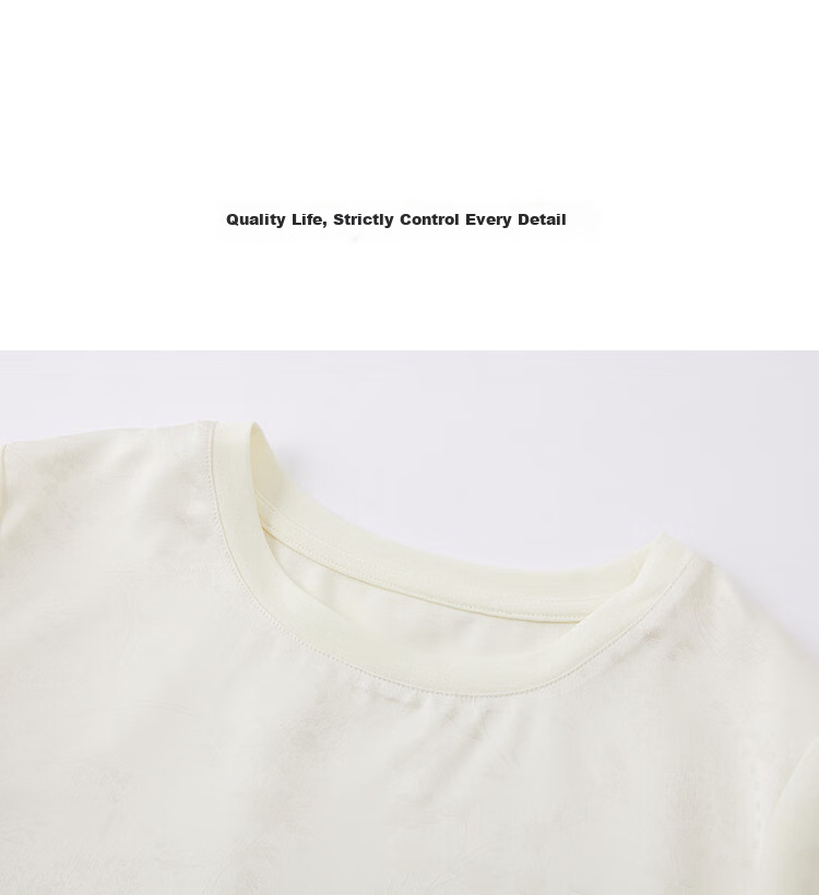 Demana Cloud Cotton Series Summer National Style New Chinese Glossy Jacquard Splicing Slimming Concealing T-Shirt for Women Premium Feel 15