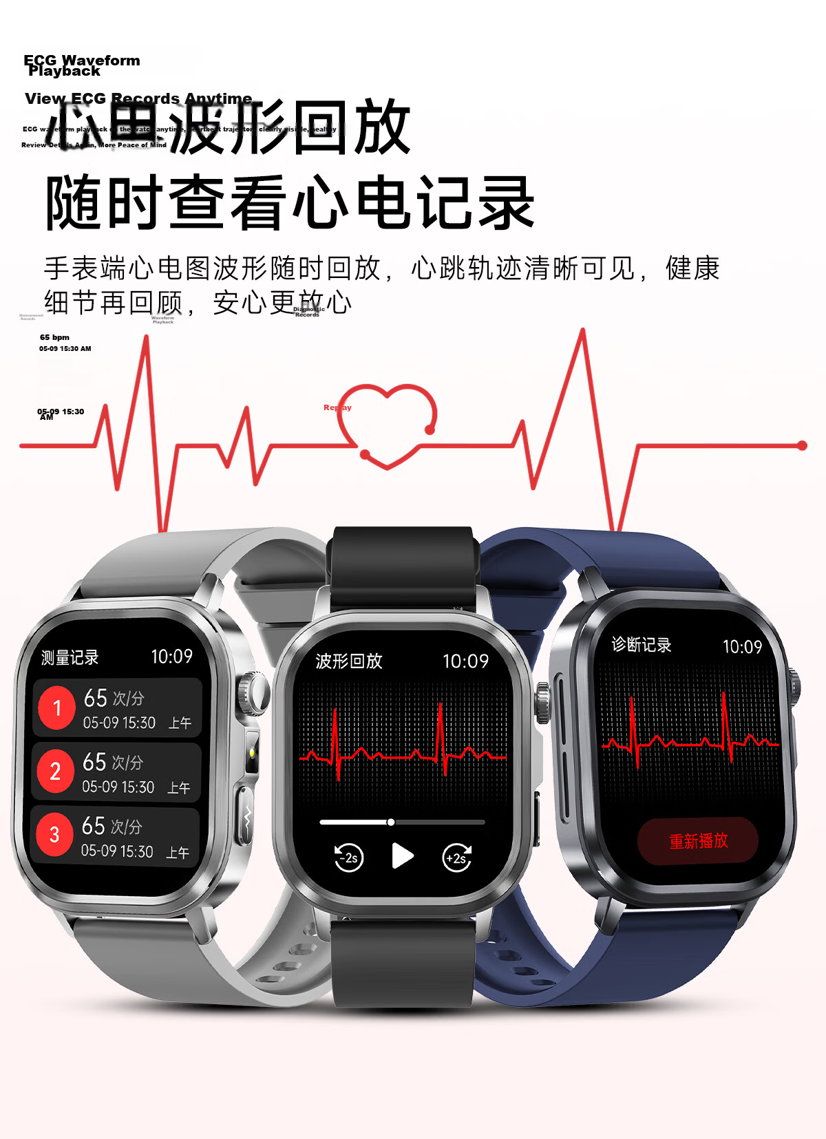 EG Smartwatch AI Multifunctional Heart Rate Health Sports HD Waterproof Watch Blood Oxygen Blood Pressure Body Fat Monitoring Bracelet 5