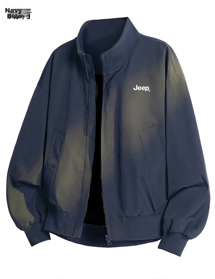 JEEP Men's Spring Autumn Jacket Loose Casual Trendy Outdoor Coat Khaki L 8