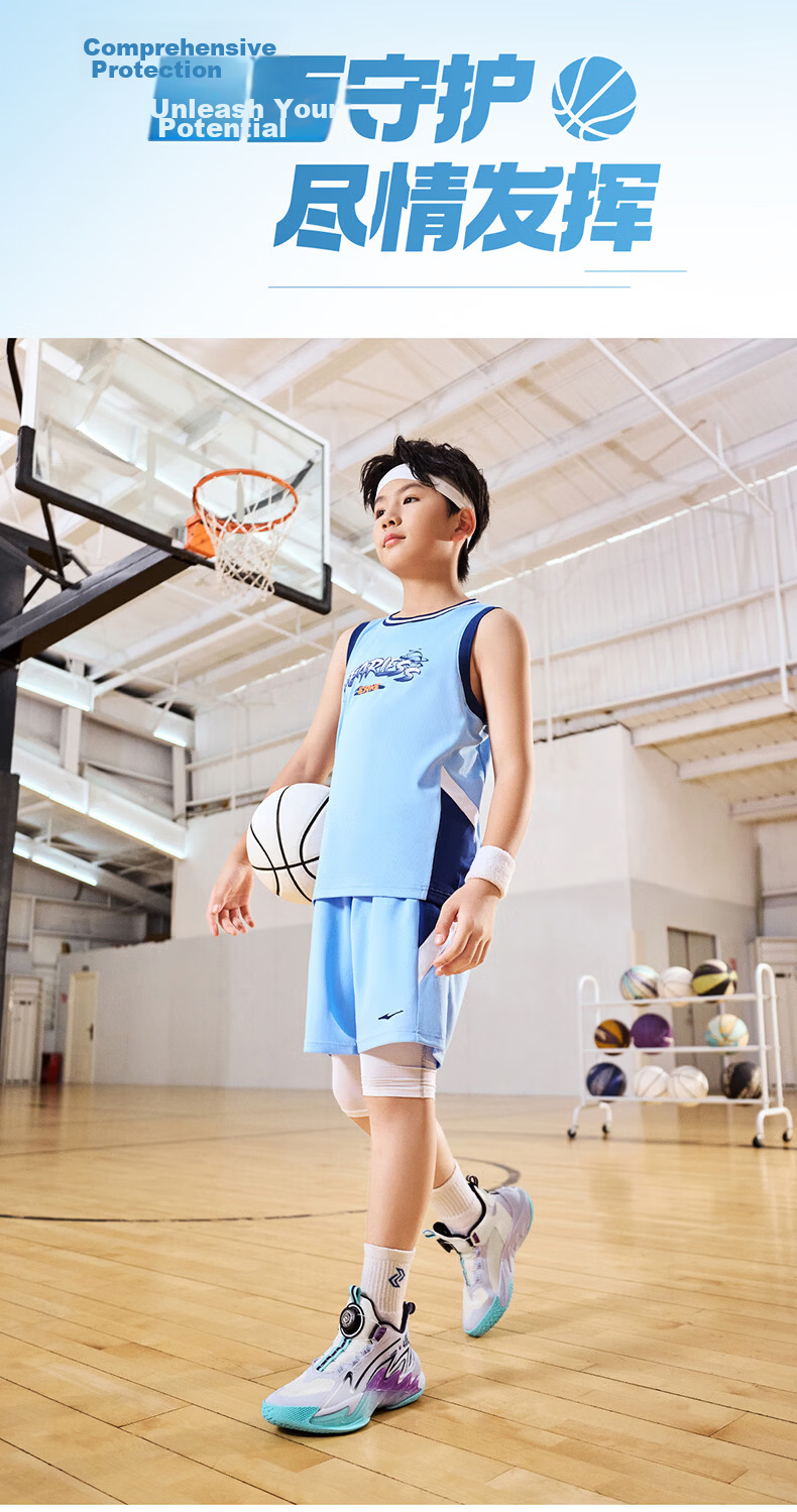 ERKE Kids Boys Basketball Shoes Children's Youth Cushioning Dial Buckle Sneakers Asphalt Blue/Original Force Blue Size 38 12