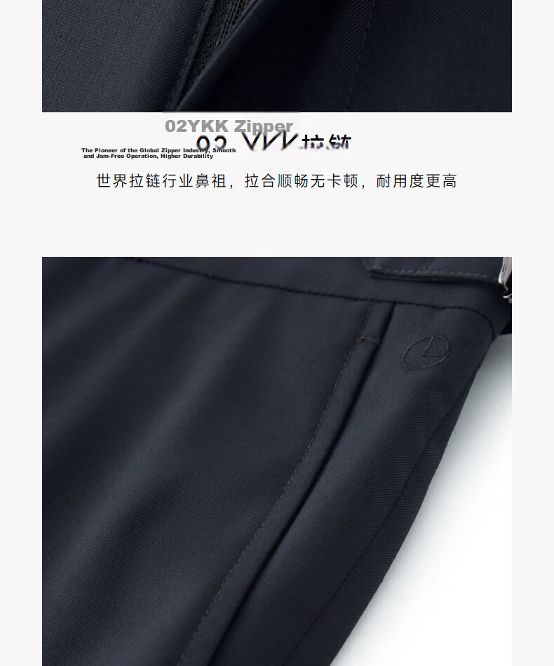 Goldlion Machine Washable Wool Blend Spring Summer Men's Business Trousers Black-99 31 15