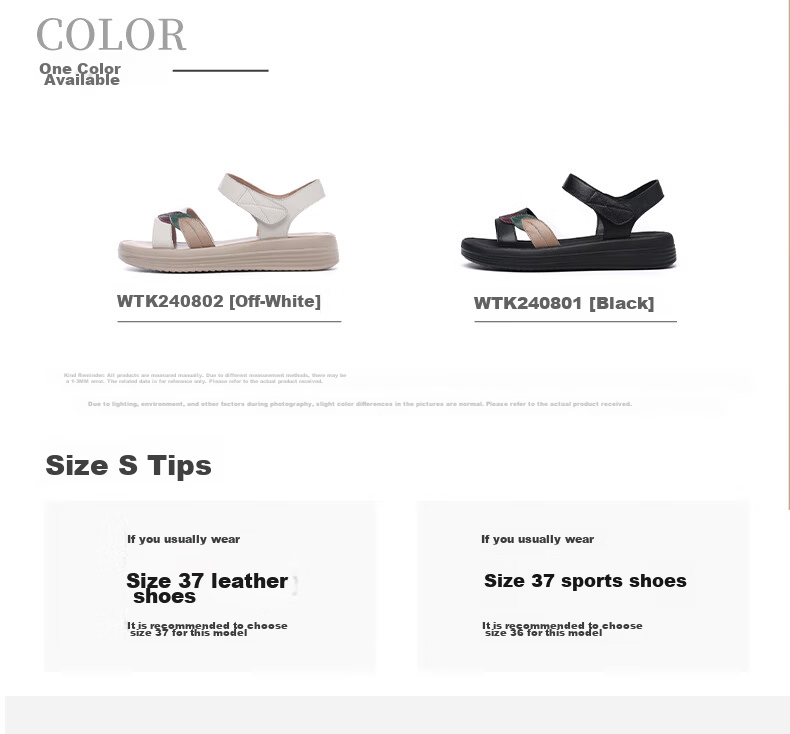 RED DRAGONFLY Women's Sandals Flat Soft Leather Soft Sole Ethnic Style Mid Heel Beach Shoes WTK240802 Off-White Size 37 7