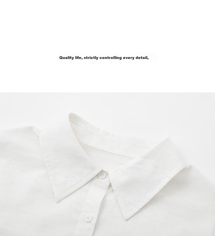 Demana Luxury Linen Spring Elegant Lapel Lace Splice Drawstring Loose Petite Women's Shirt 12
