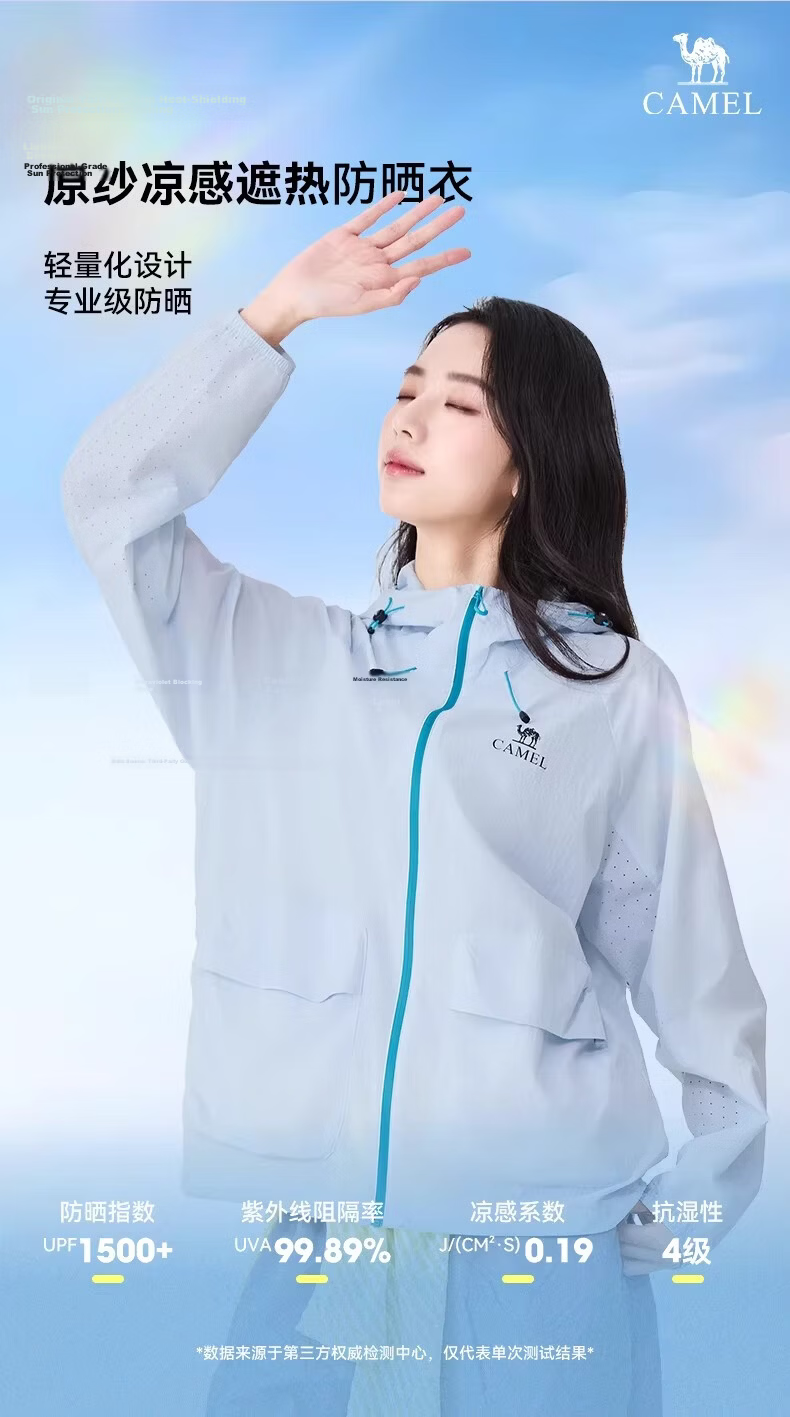 Camel Muguang ZERO Women's Outdoor Sun Protection Jacket 2026 Spring New Water-Repellent Breathable Sunproof Coat Unisex 3