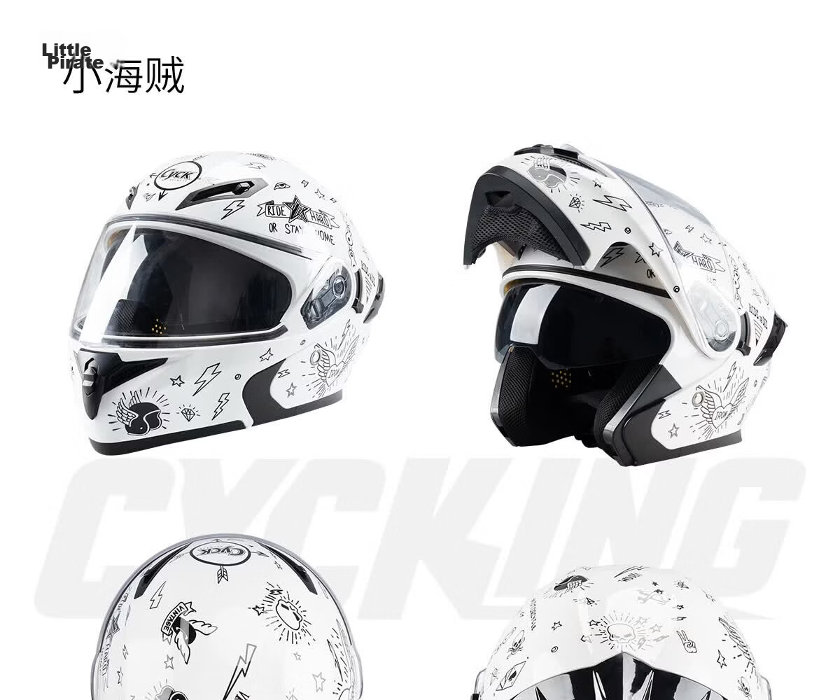 CYCKING Motorcycle Helmet with 3C Certification, Dual Visors, Bluetooth Headset, Unisex Four-Season Riding Full-Face Safety Helmet 15