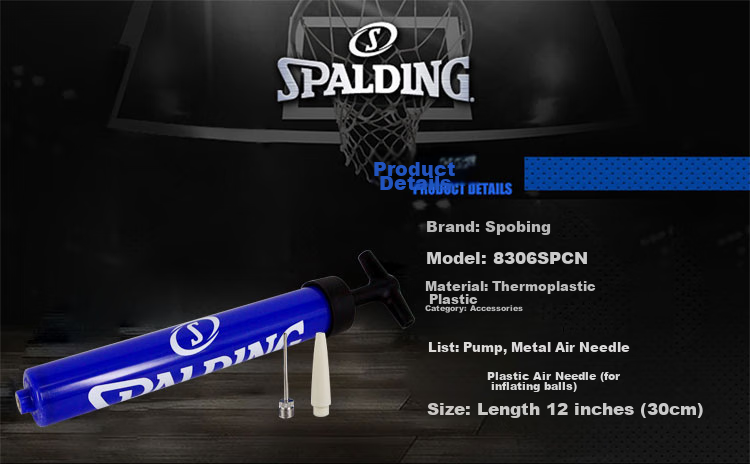 SPALDING Portable Basketball Pump with 1 Needle Included, Model 8306SPCN 1